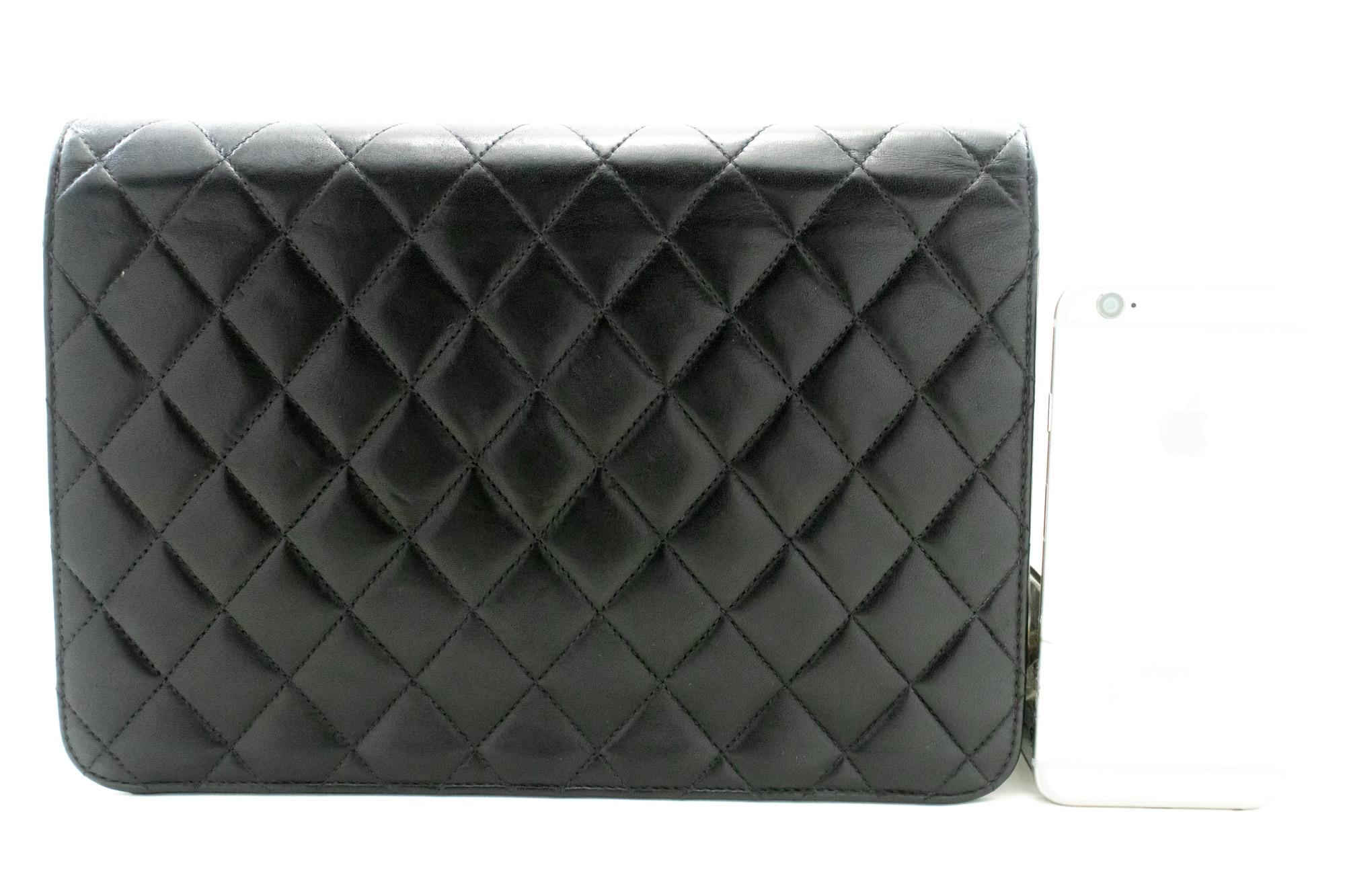 CHANEL Chain Shoulder Bag Black Clutch Flap Quilted Purse Lambskin In Good Condition In Takamatsu-shi, JP