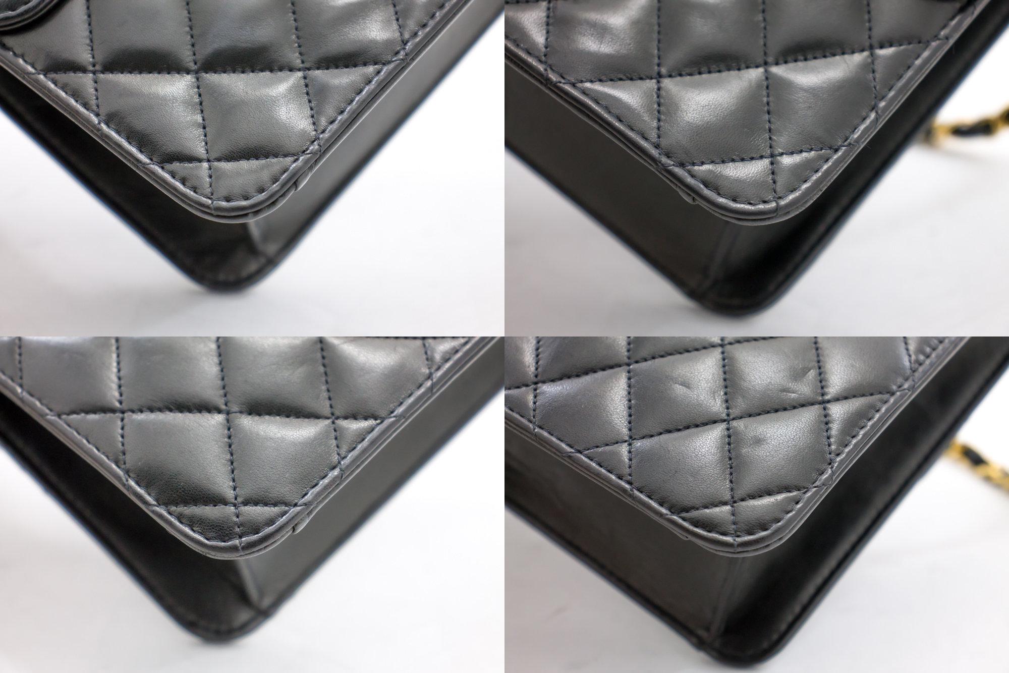 CHANEL Chain Shoulder Bag Black Clutch Flap Quilted Purse Lambskin For Sale 1