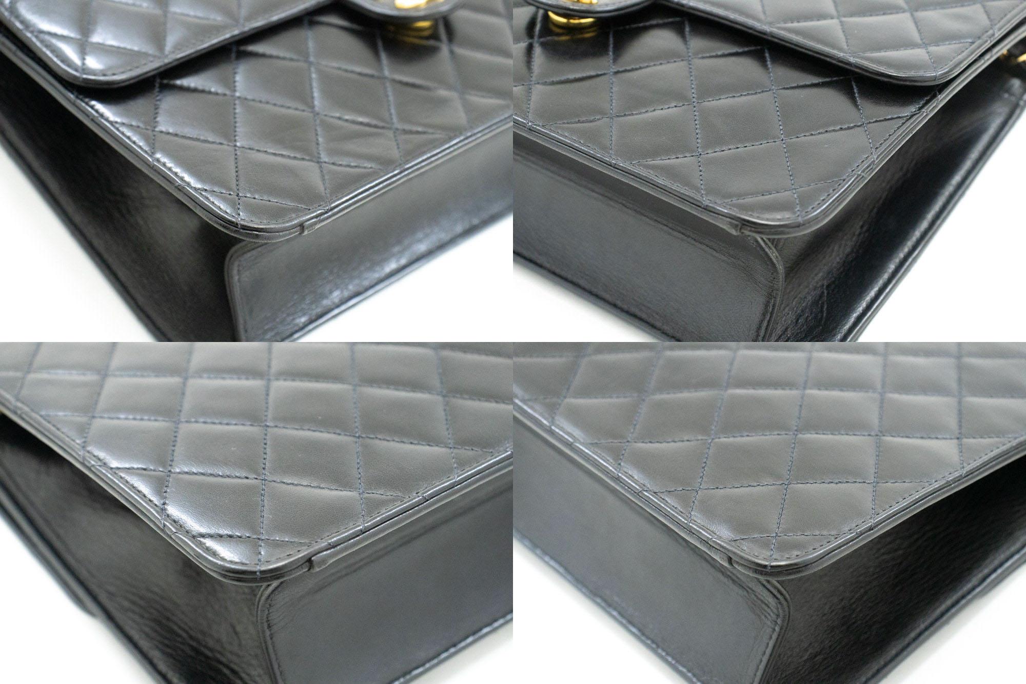 CHANEL Chain Shoulder Bag Black Clutch Flap Quilted Purse Lambskin For Sale 2