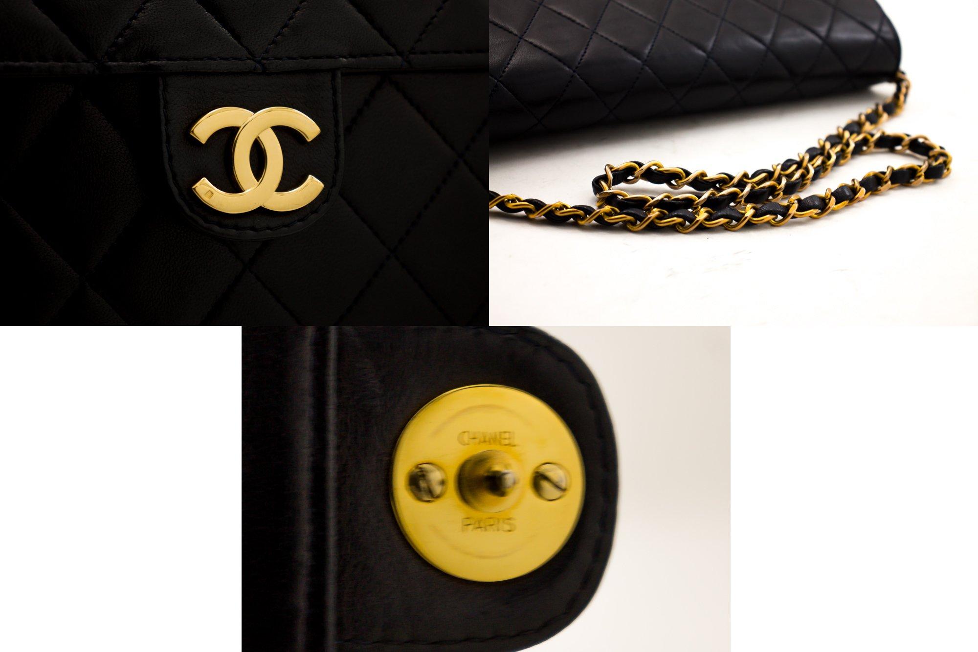 CHANEL Chain Shoulder Bag Clutch Navy Flap Quilted Lambskin In Good Condition In Takamatsu-shi, JP