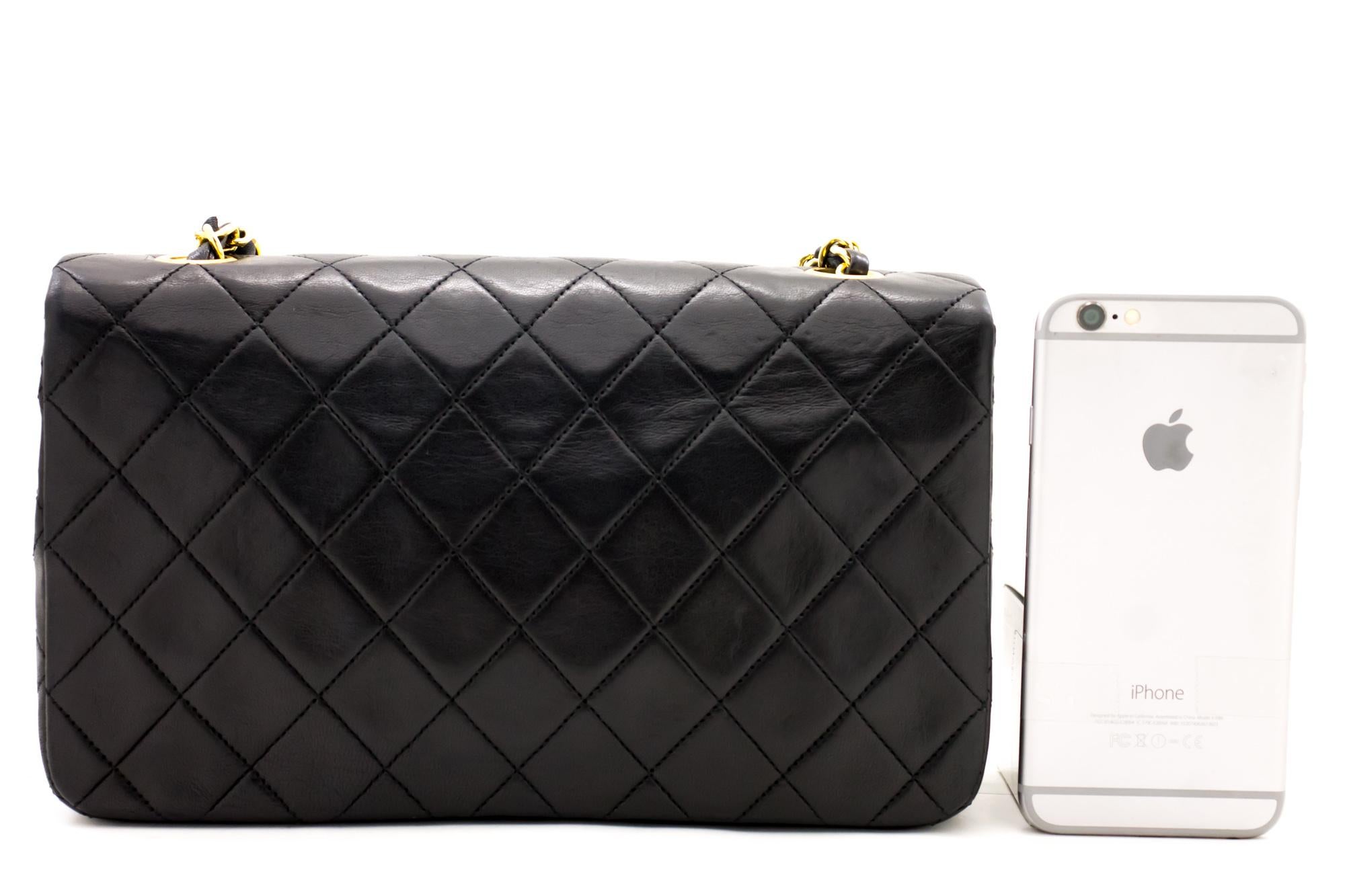 CHANEL Chain Shoulder Crossbody Bag Black Flap Quilted Lambskin In Good Condition In Takamatsu-shi, JP