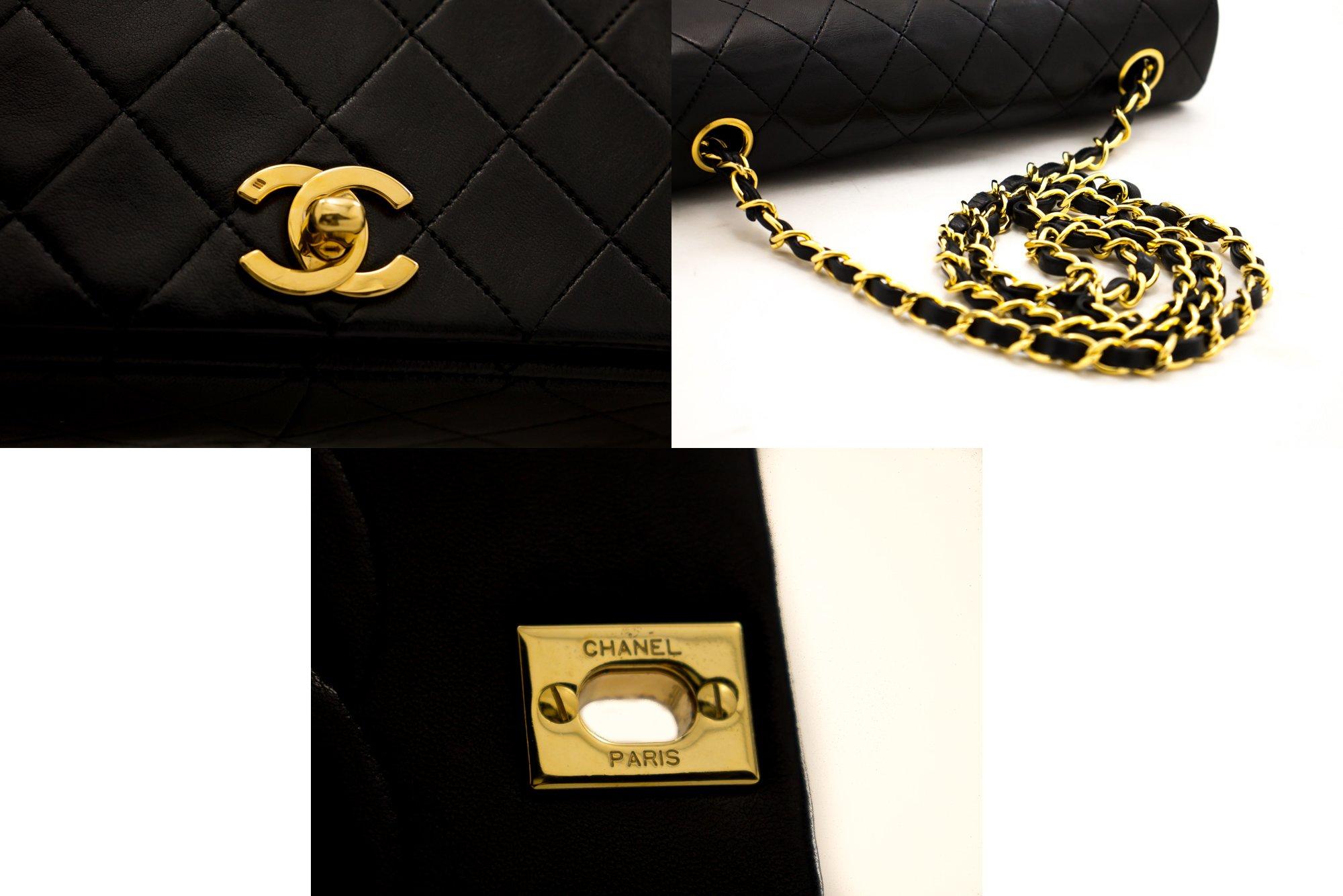 CHANEL Chain Shoulder Crossbody Bag Black Flap Quilted Lambskin 3