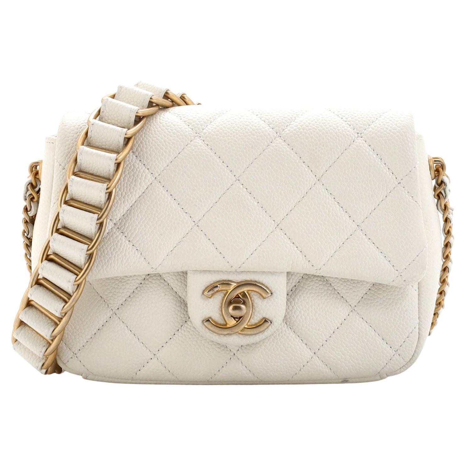 Chanel Chain Soul Flap Bag Quilted Caviar Mini