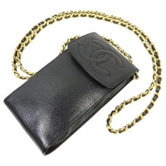 Chanel Chain (Ultra Rare) Cc Logo Caviar Mobile Phone Case Wallet On Chain228732