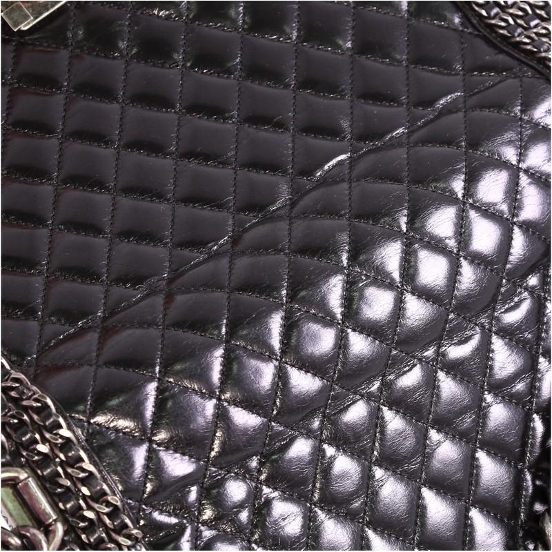 Chanel Chained Boy Flap Bag Quilted Glazed Calfskin New Medium 3