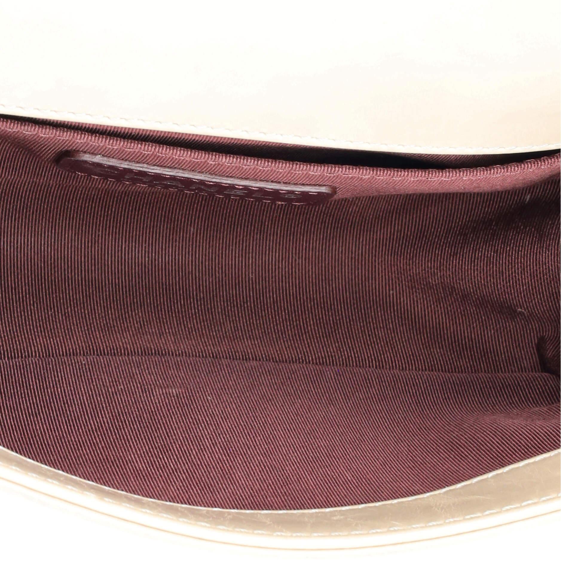 Chanel Chained Boy Flap Bag Quilted Glazed Calfskin Small For Sale 1