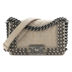 Chanel Chained Boy Flap Bag Quilted Glazed Calfskin Small