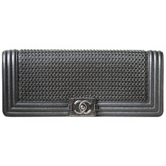 Chanel Chainmail and Leather Long Boy Clutch 