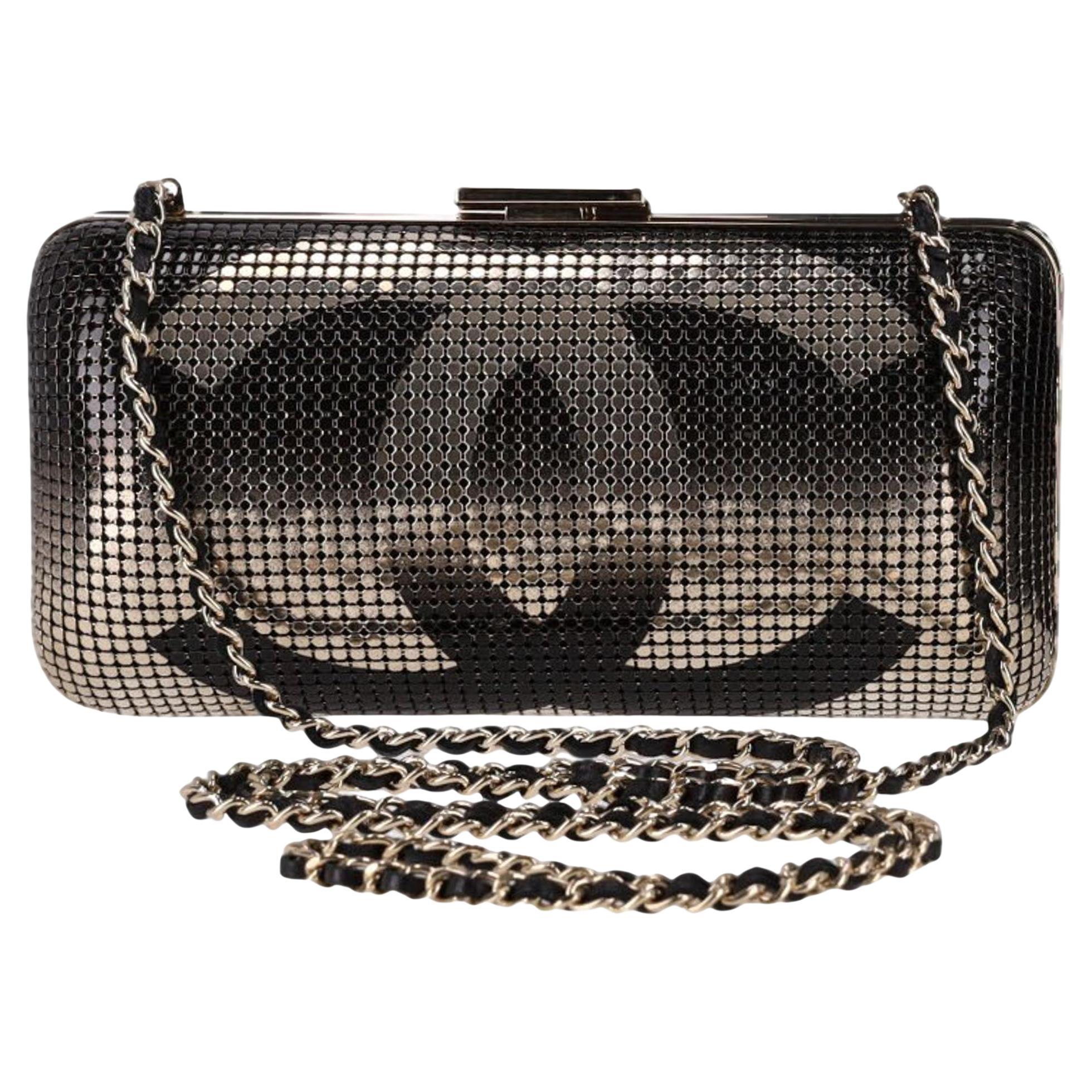Chanel Chainmail 'CC' Logo  Hologram Minaudiere Bag For Sale