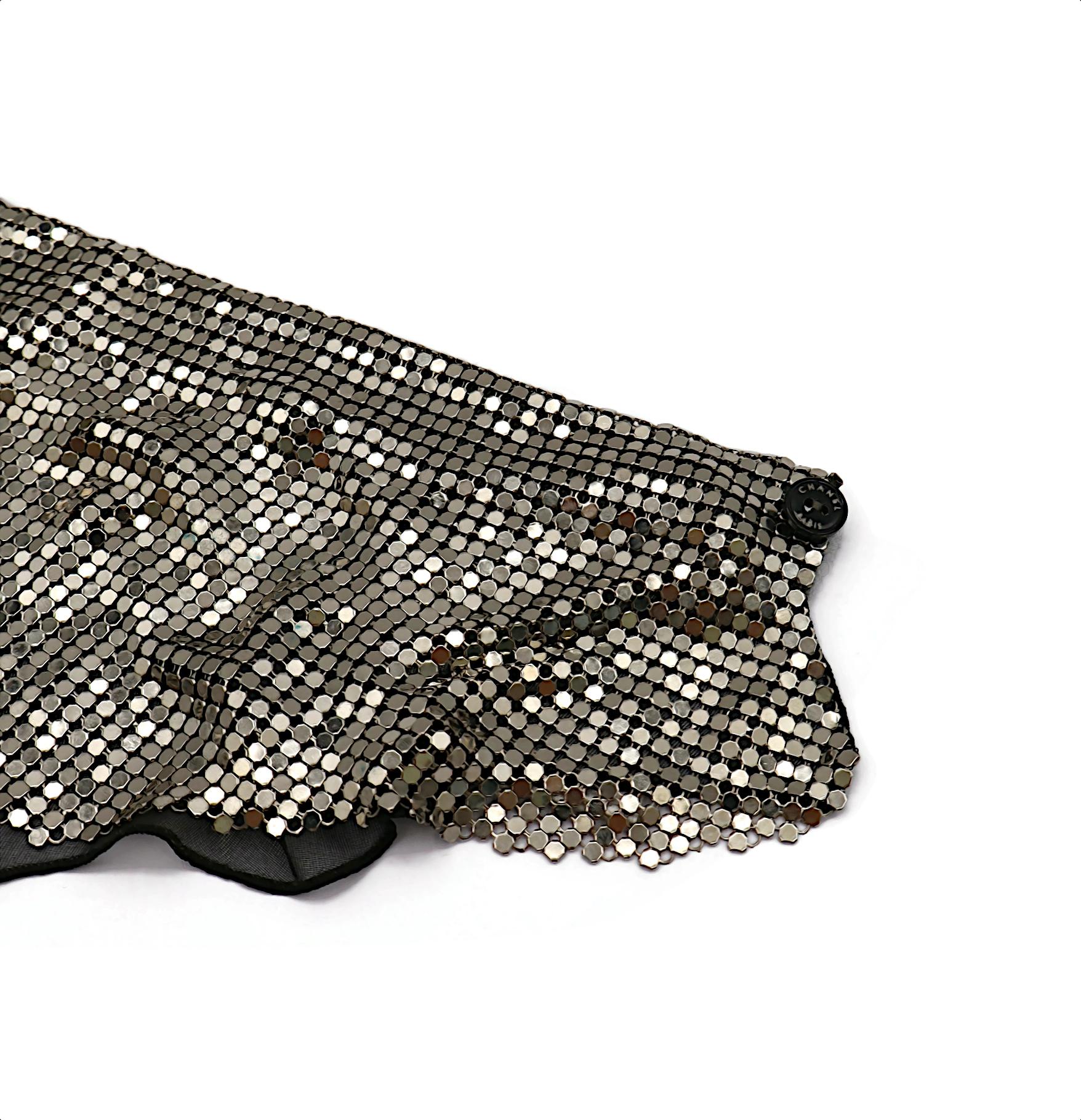 CHANEL Chainmail Collar Metal Scarf For Sale 2