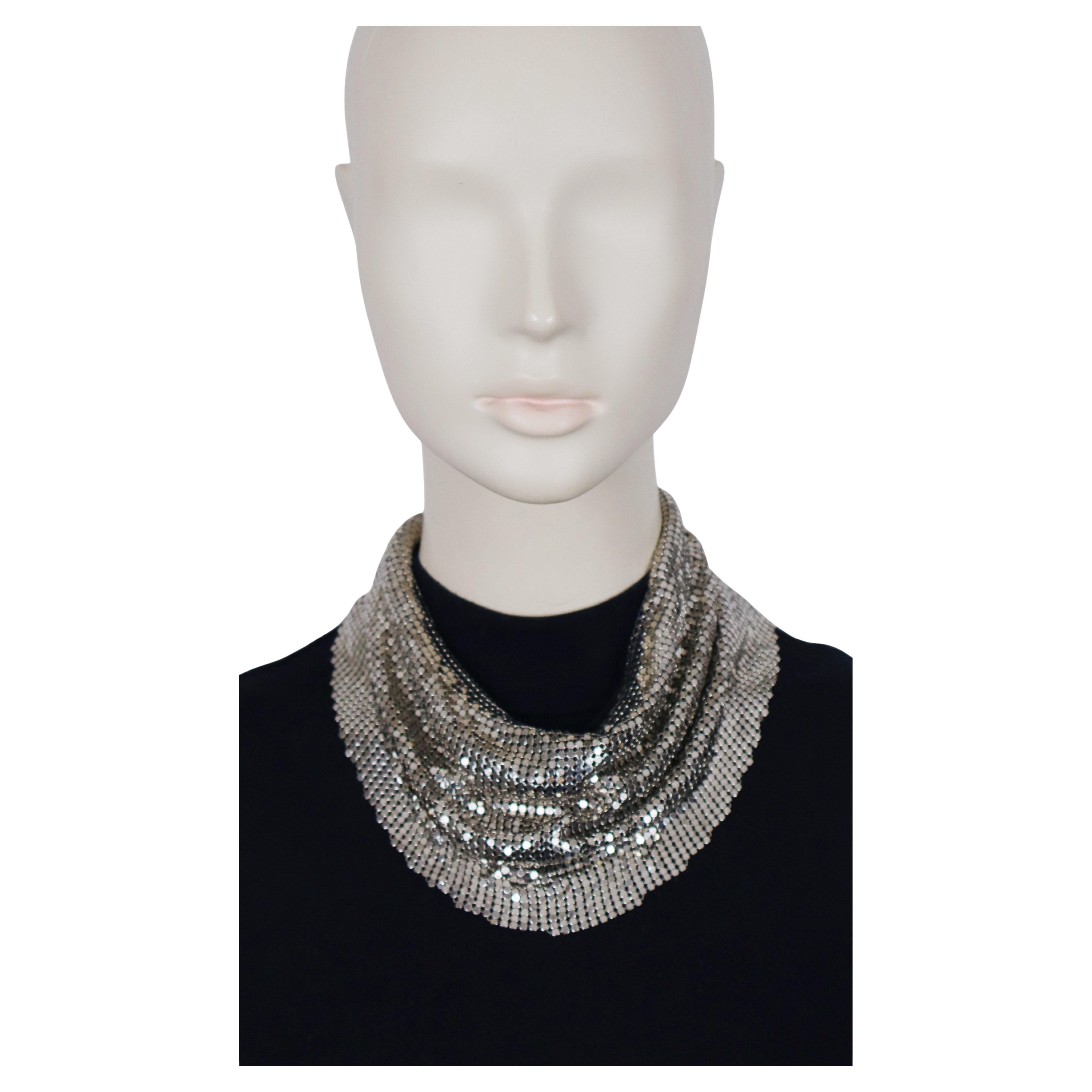 CHANEL Chainmail Collar Metal Scarf For Sale