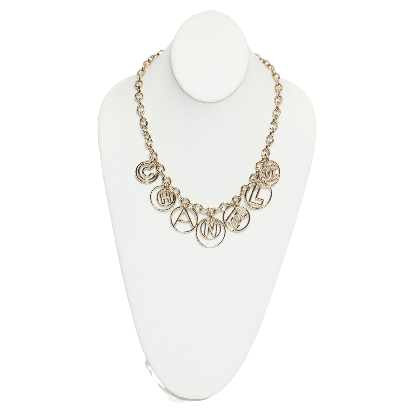 Chanel Champagne Gold Charm Necklace