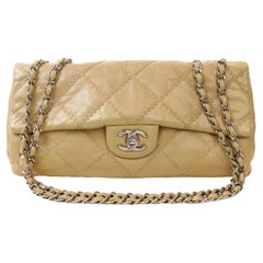 Chanel Champagne Gold East West Ultra Stitch Flap Bag 