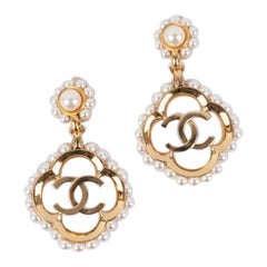 Chanel Champagne Metal Earrings, 2019