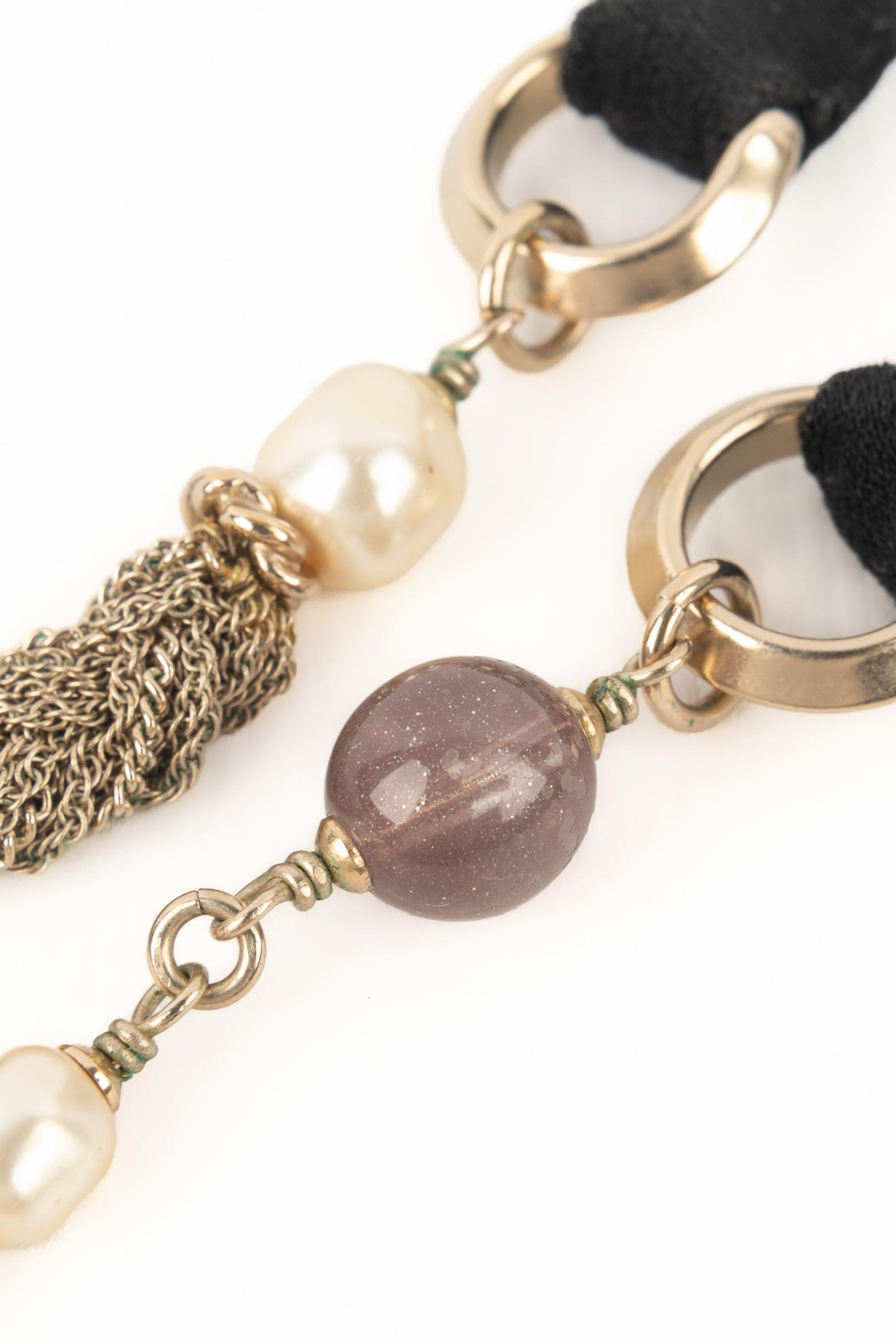 Chanel Champagne Metal Head Jewelry 1