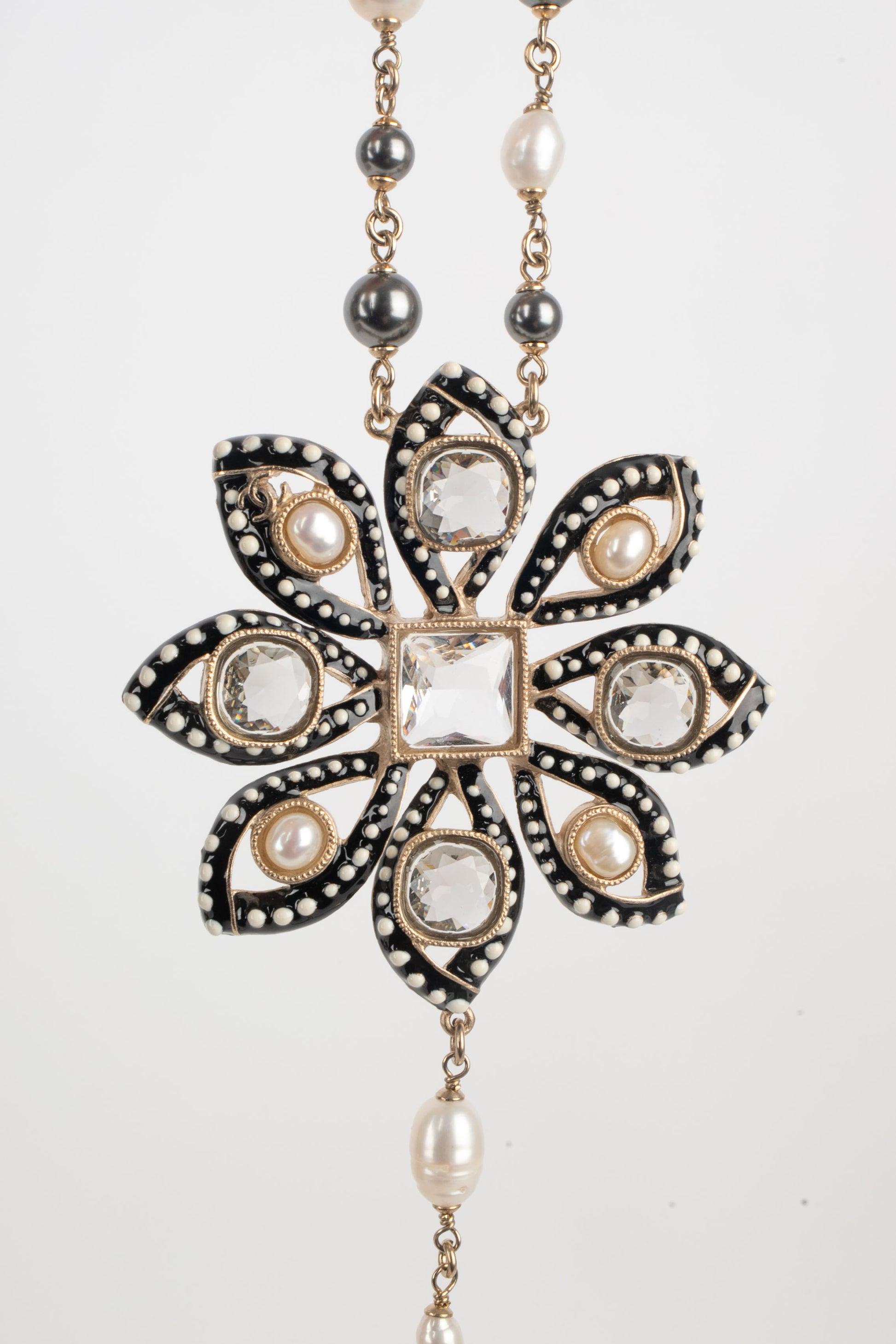 Women's Chanel Champagne Metal Necklace, 2018