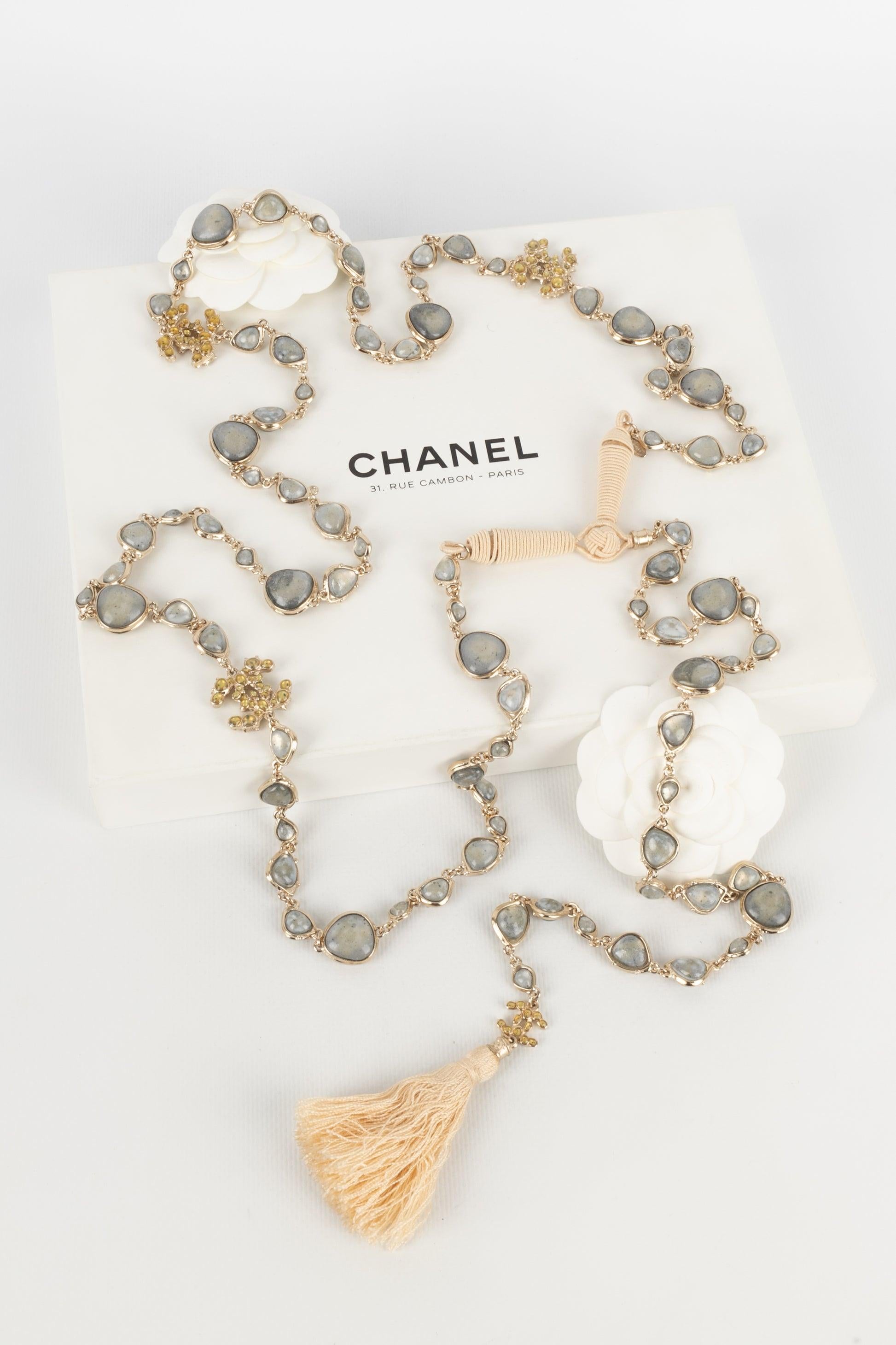 Chanel Champagne Metal Tie Necklace, 2012 8