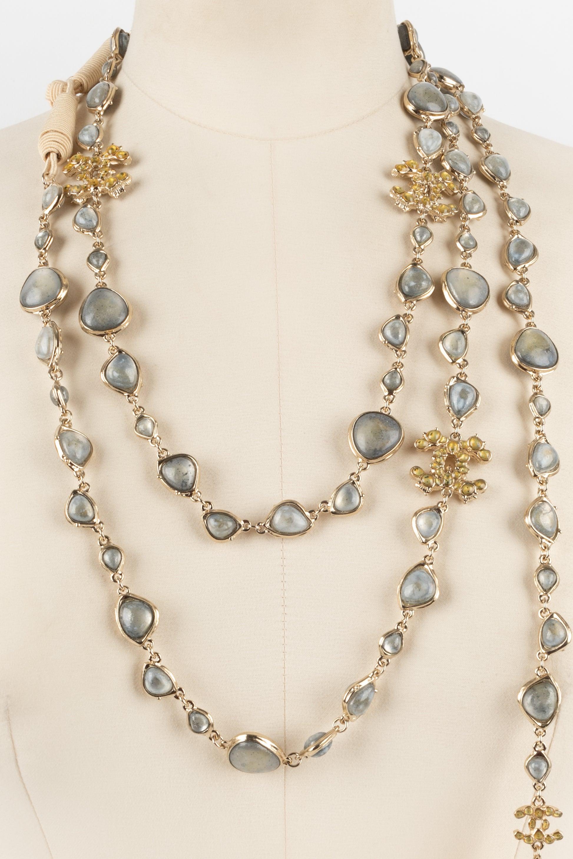 Women's Chanel Champagne Metal Tie Necklace, 2012