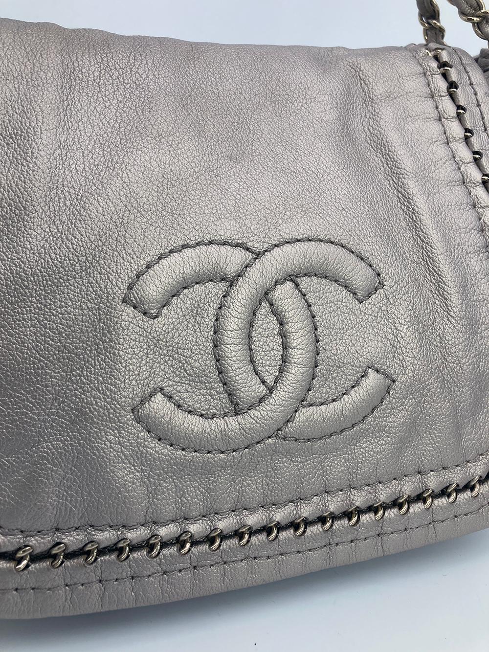 Chanel Champagne Timeless Accordion Flap Bag In Excellent Condition For Sale In Philadelphia, PA