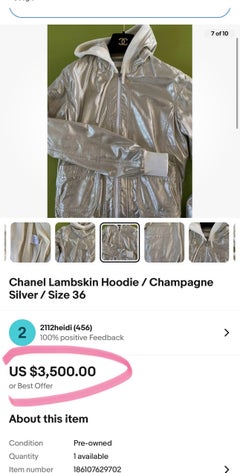 Chanel Champaign Metallic Leather Bomber Jacket