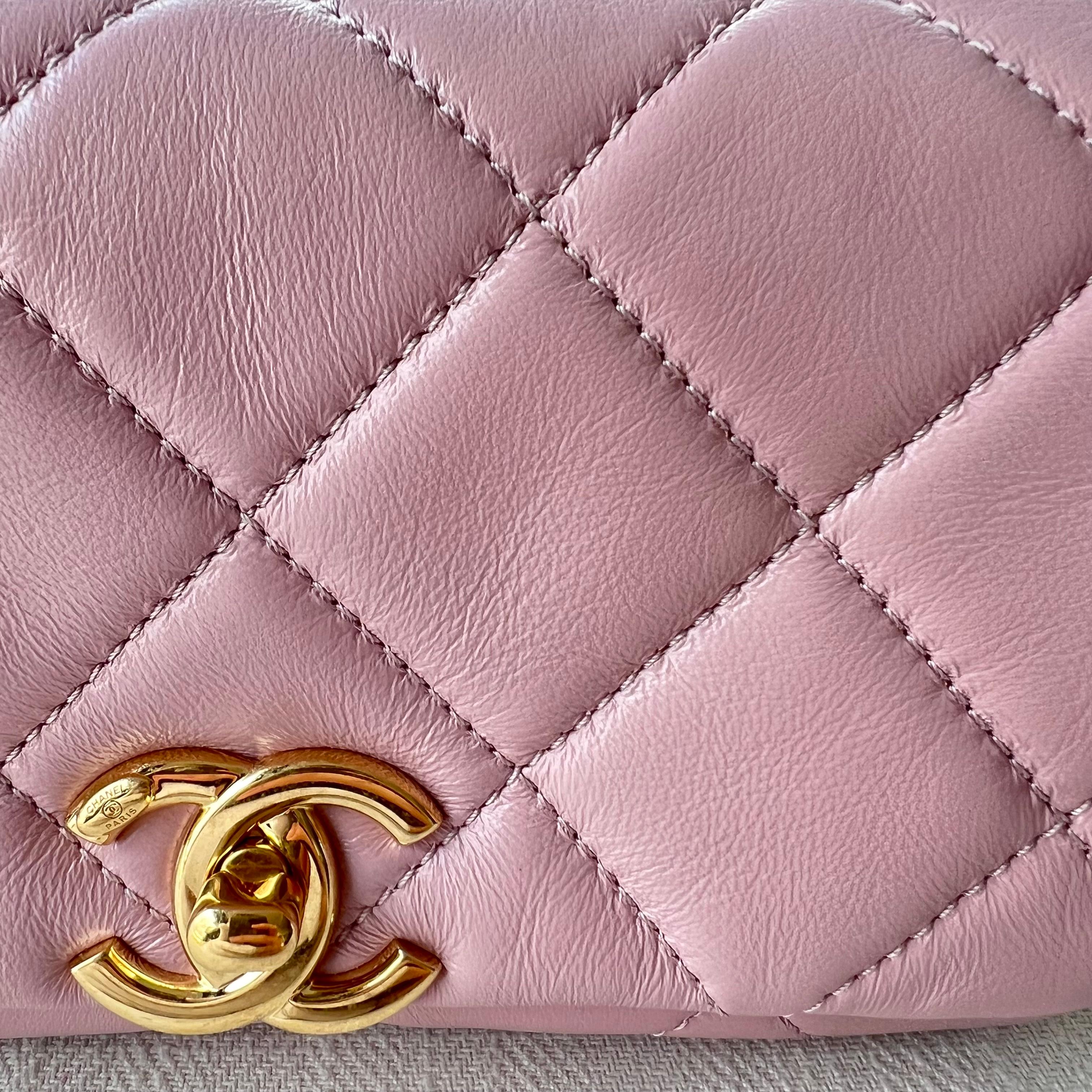 Brown Chanel Chanel 22A Mini Flap Bag In Pink With Gold Hardware 2022