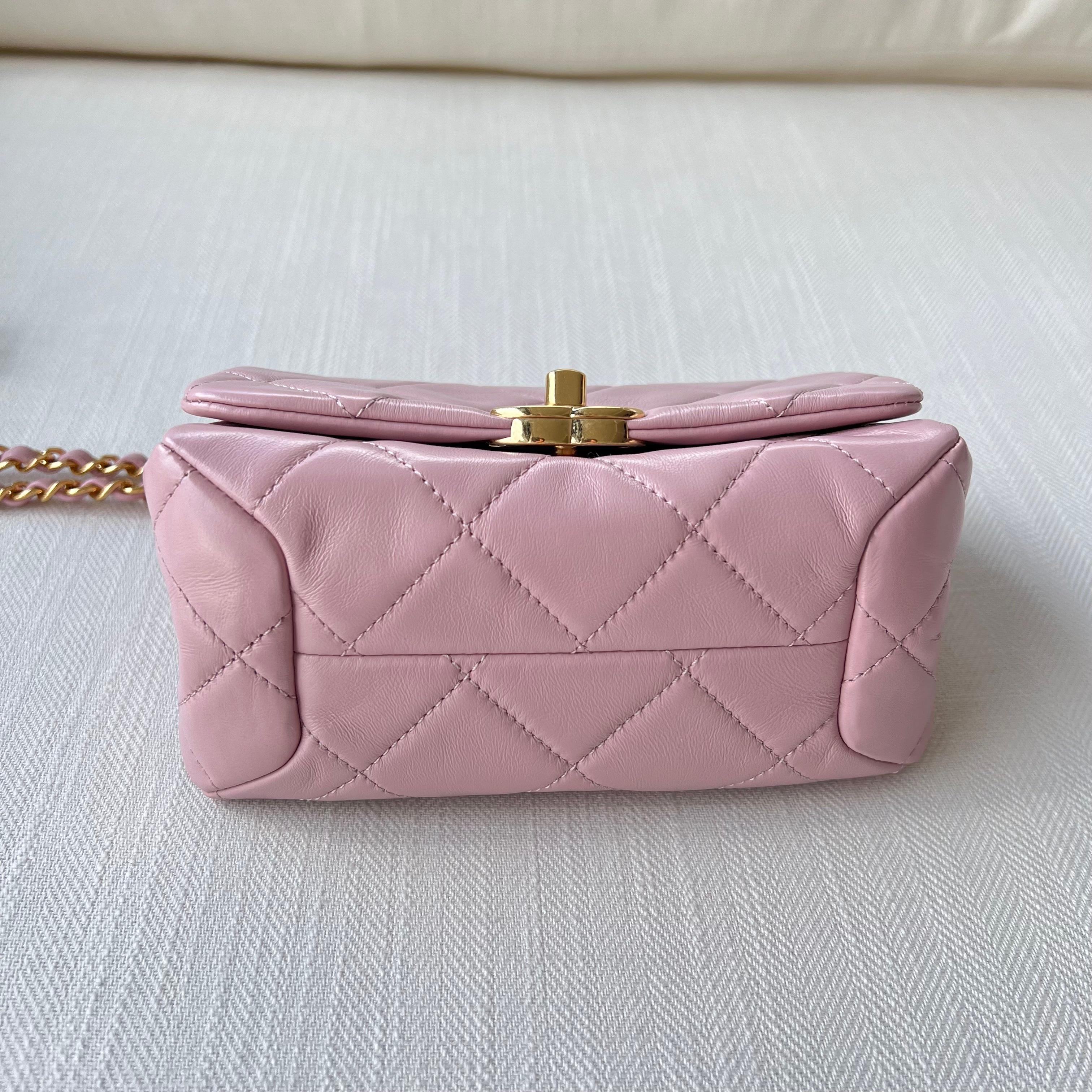Chanel Chanel 22A Mini Flap Bag In Pink With Gold Hardware 2022 1