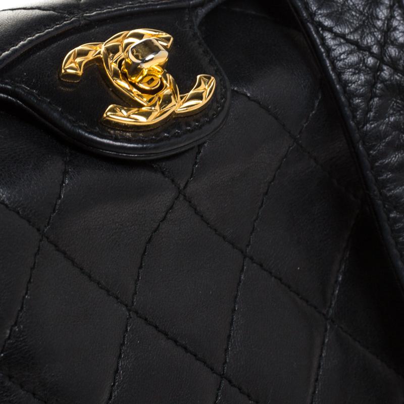 Chanel Black Quilted Leather Vintage Shoulder Bag 6