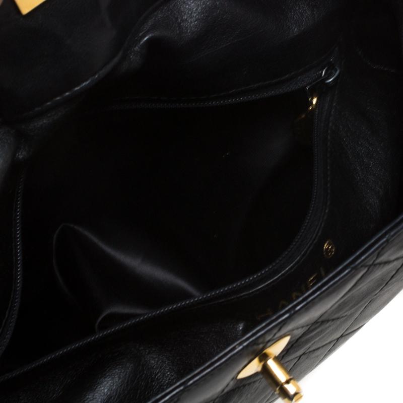Chanel Black Quilted Leather Vintage Shoulder Bag 5