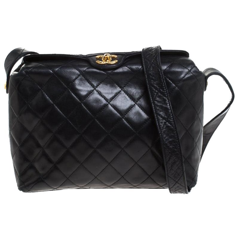 Chanel Black Quilted Leather Vintage Shoulder Bag