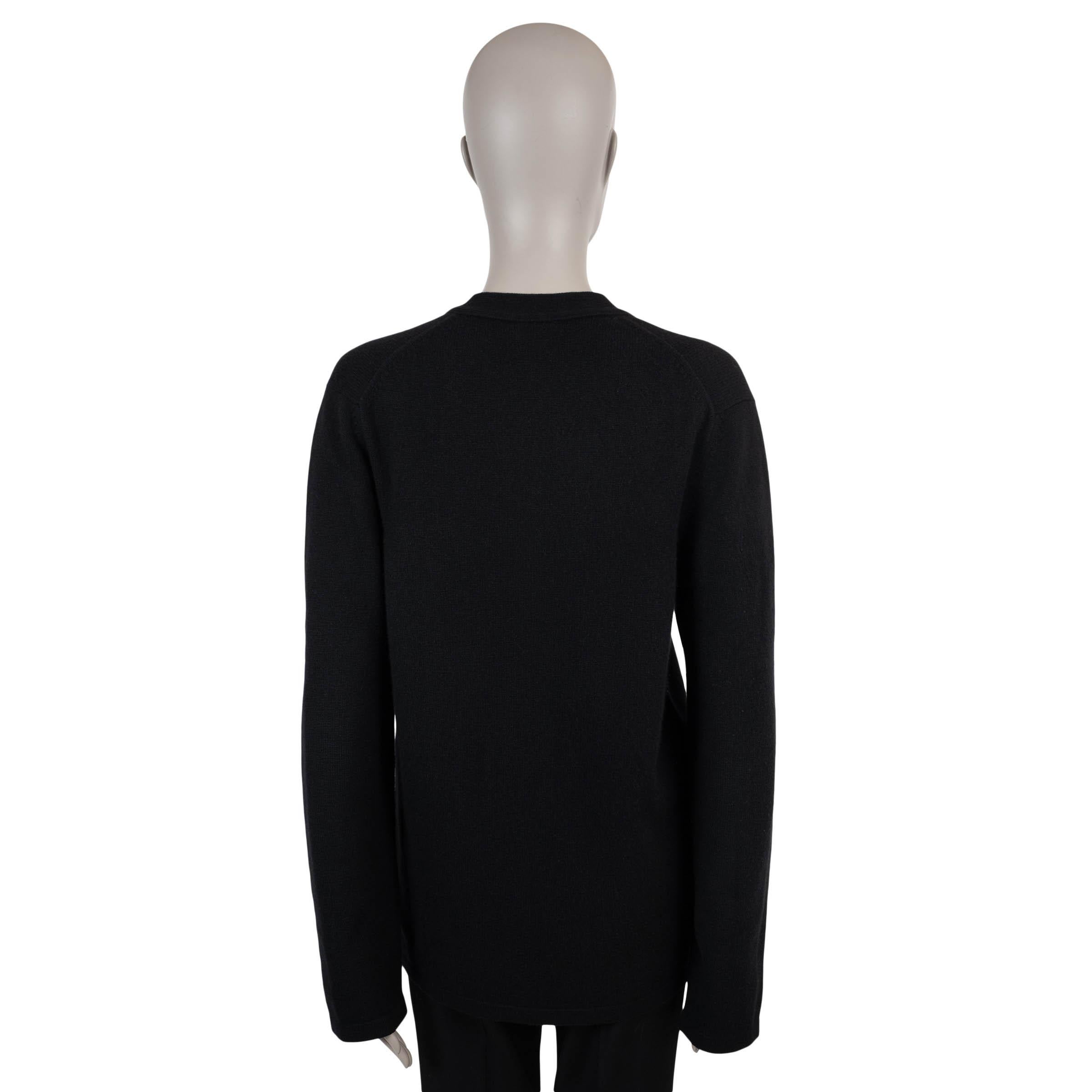 Black CHANEL chanel cashmere 05A BEADED CC Cardigan Sweater 54 XXL For Sale