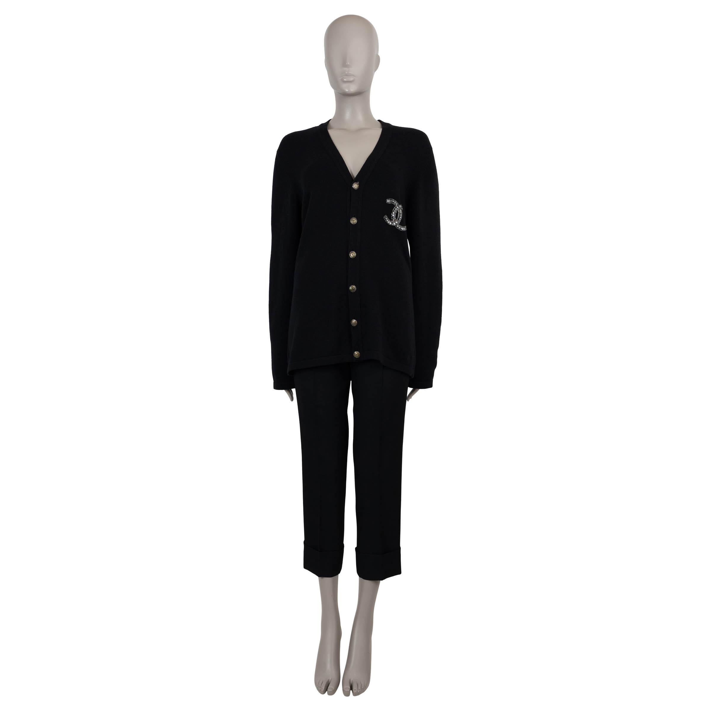 Women's CHANEL chanel cashmere 05A BEADED CC Cardigan Sweater 54 XXL For Sale