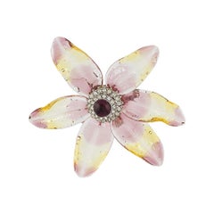 Vintage Chanel Chanel Crystal Lily Petal Brooch