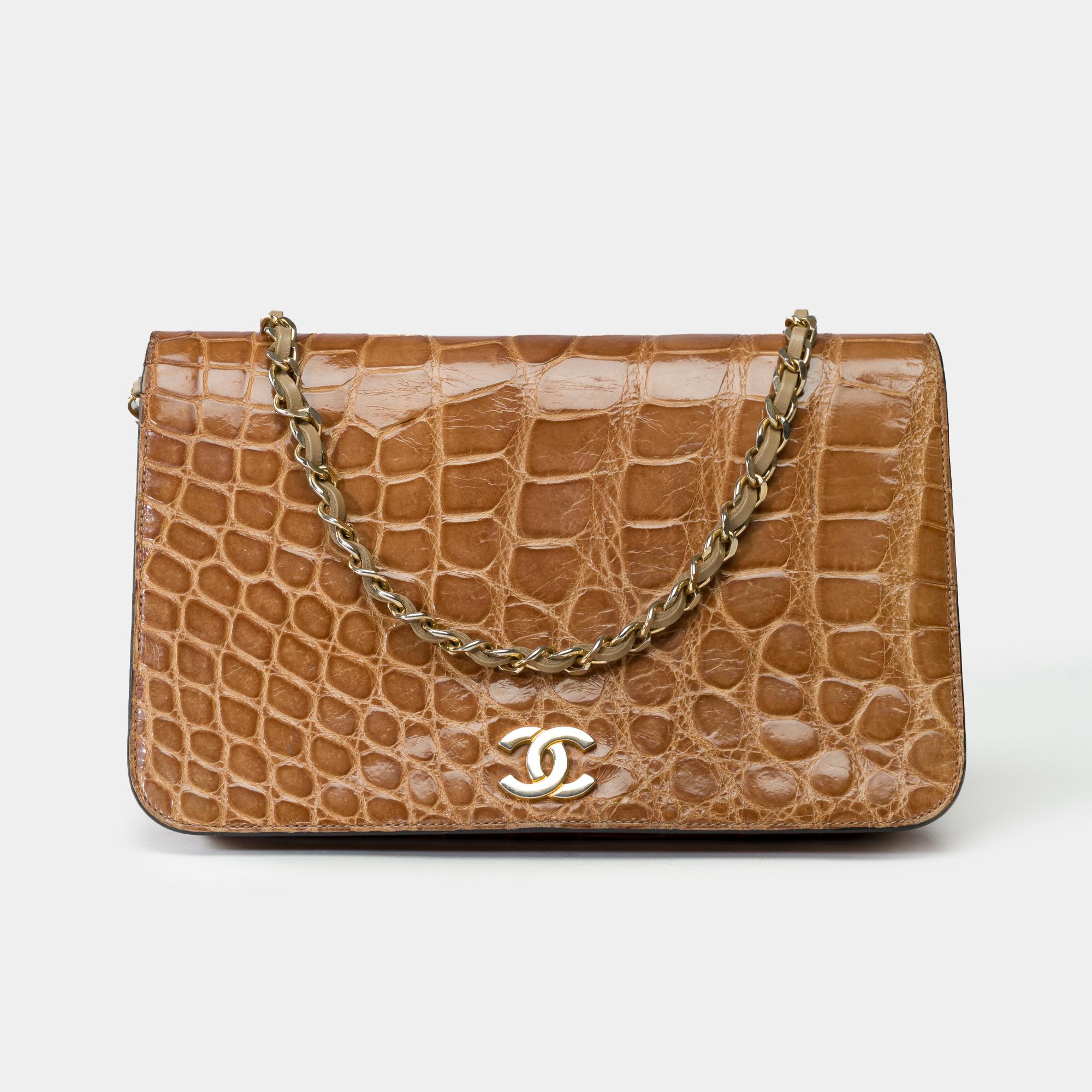Beige Chanel Chanel Full Flap shoulder bag in beige Alligator, GCHW