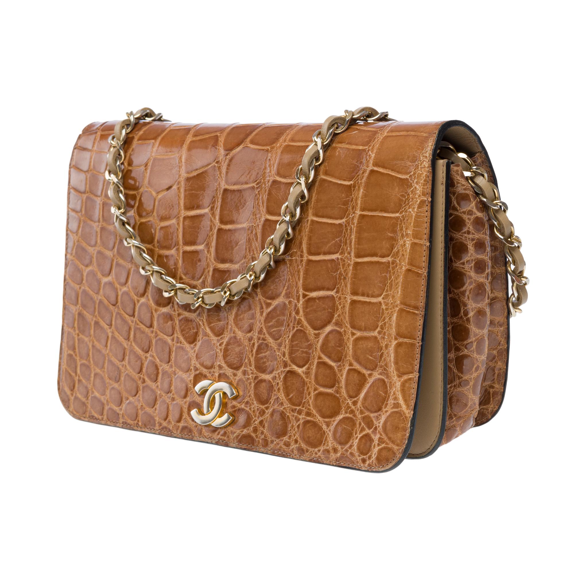 Chanel Chanel Full Flap shoulder bag in beige Alligator, GCHW 1
