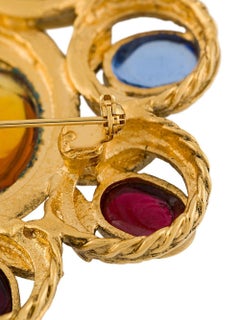 Chanel Chanel Gripoix Glas Blumenmotiv Brosche