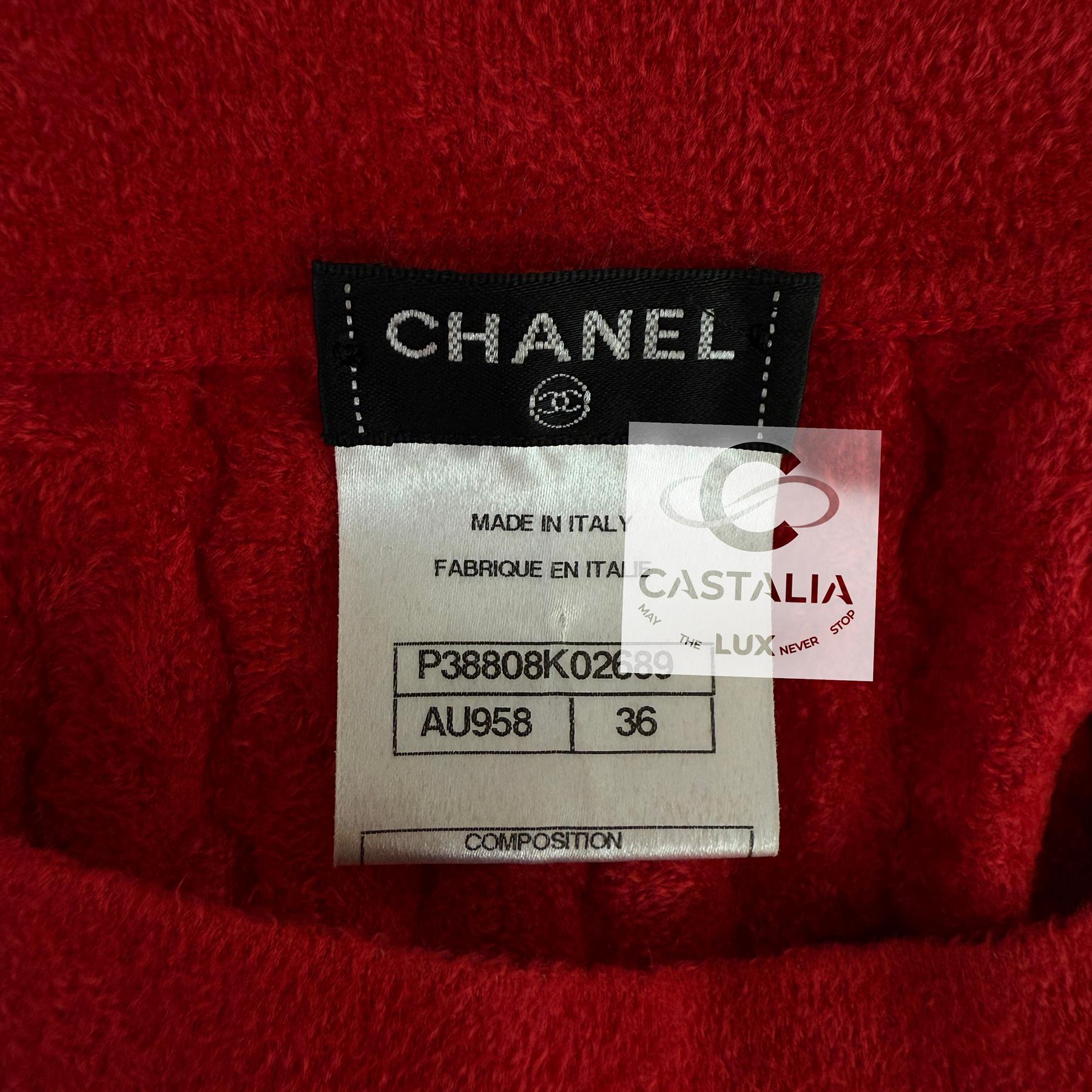 Chanel Paris / Shanghai Vibrant Red Bodycon Dress 36 FR For Sale 14