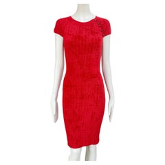 Chanel Chanel Kristen Stewart Stil Rot Plüsch Kleid 36 FR
