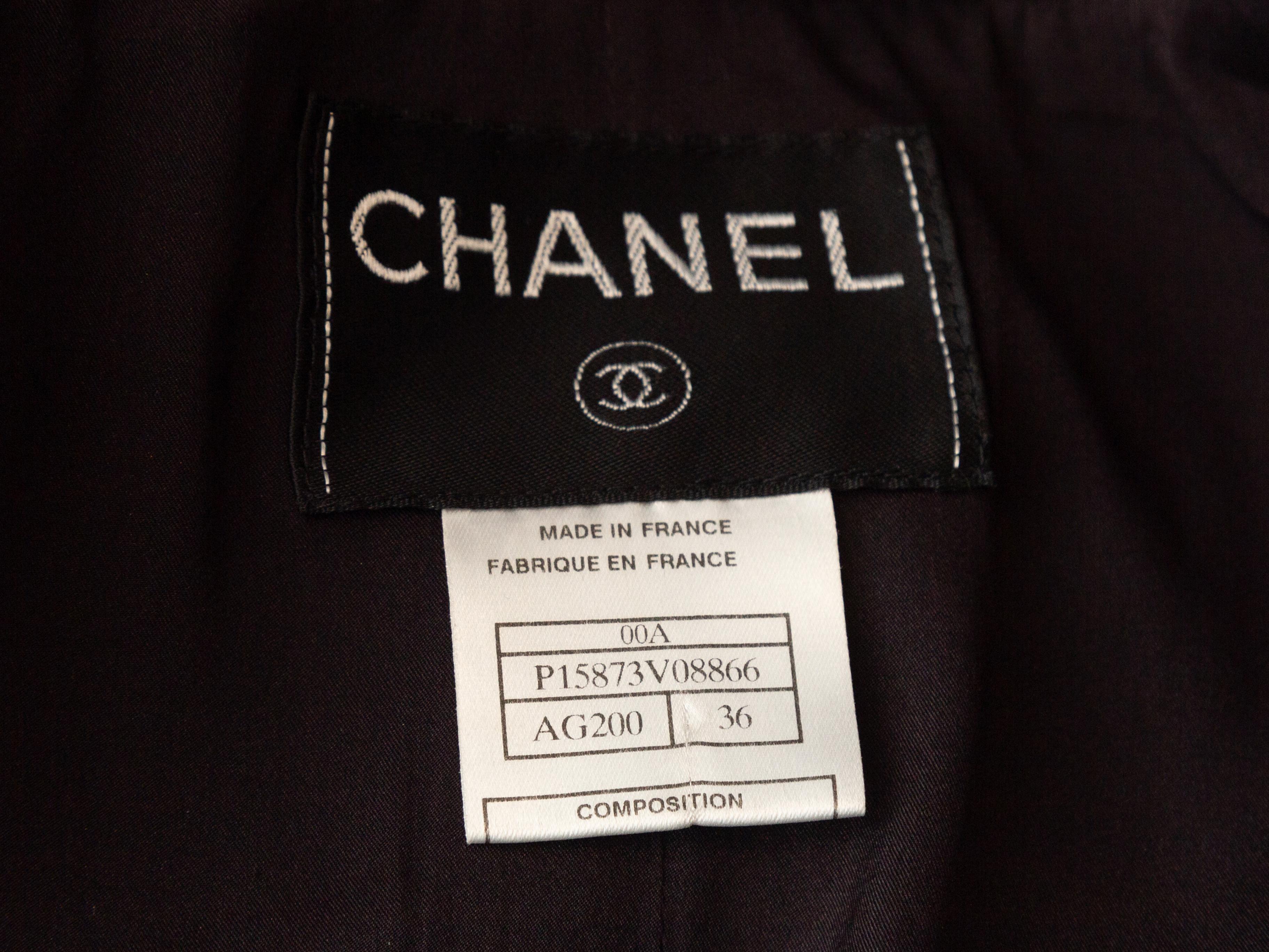 Women's Chanel Charcoal & Brown Wool & Leather Jacket