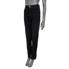 Chanel denim grigio antracite 2020 20K STRIPED SLIM JEANS Pantaloni 38 S
