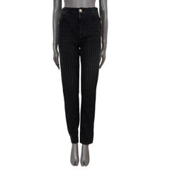 Chanel denim grigio antracite 2020 20K STRIPED SLIM JEANS Pantaloni 38 S