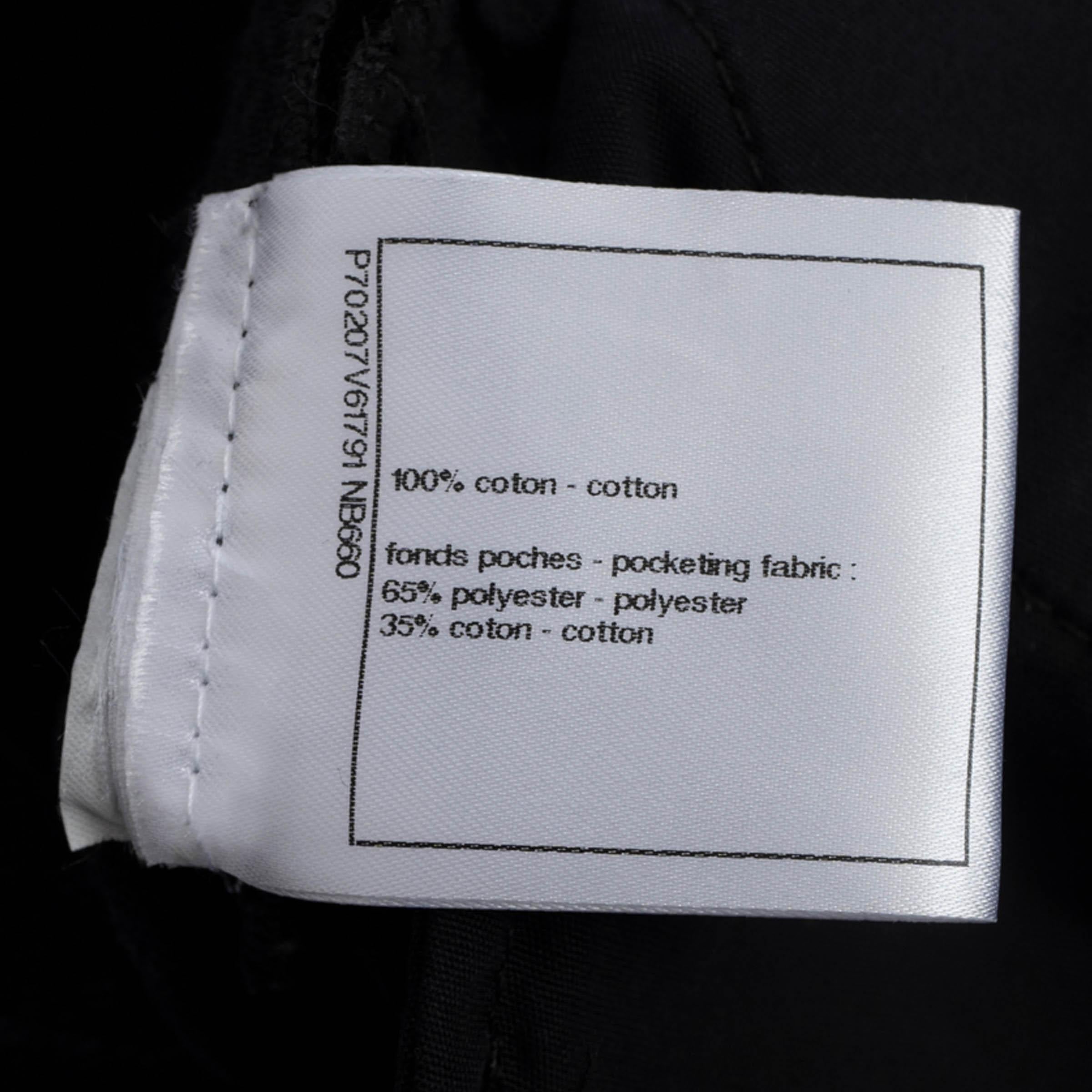 CHANEL charcoal grey cotton denim 2021 21P LOGO TAPERED JEANS Pants 38 S 3