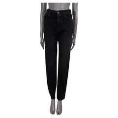 CHANEL charcoal grey cotton denim 2021 21P LOGO TAPERED JEANS Pants 38 S