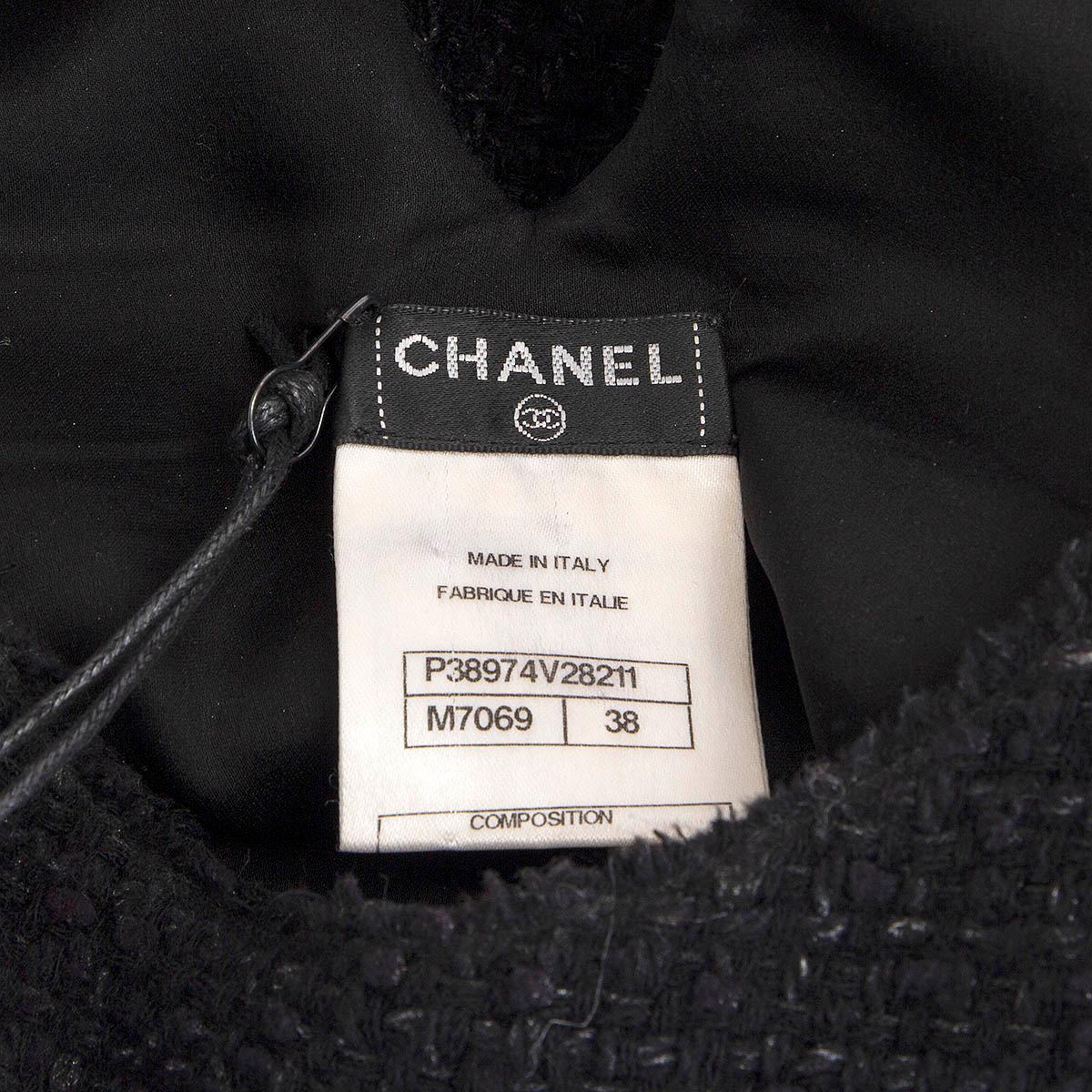 CHANEL charcoal grey wool 2010 CAP SLEEVE TWEED Shirt 38 S 4