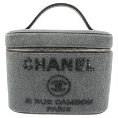 Chanel Anthrazitgrau x Pailletten Deauville Waschtisch s27c2
