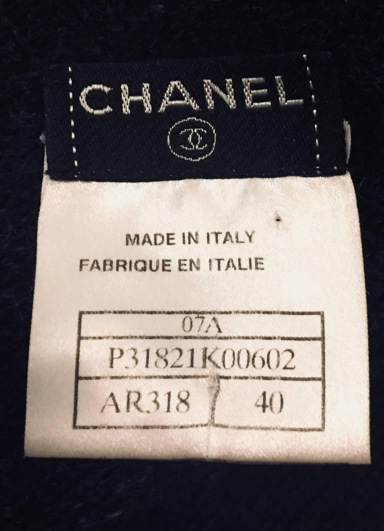 Women's Chanel Charcoal Long Open Sleeve Knit Cashmere Sweater Dress