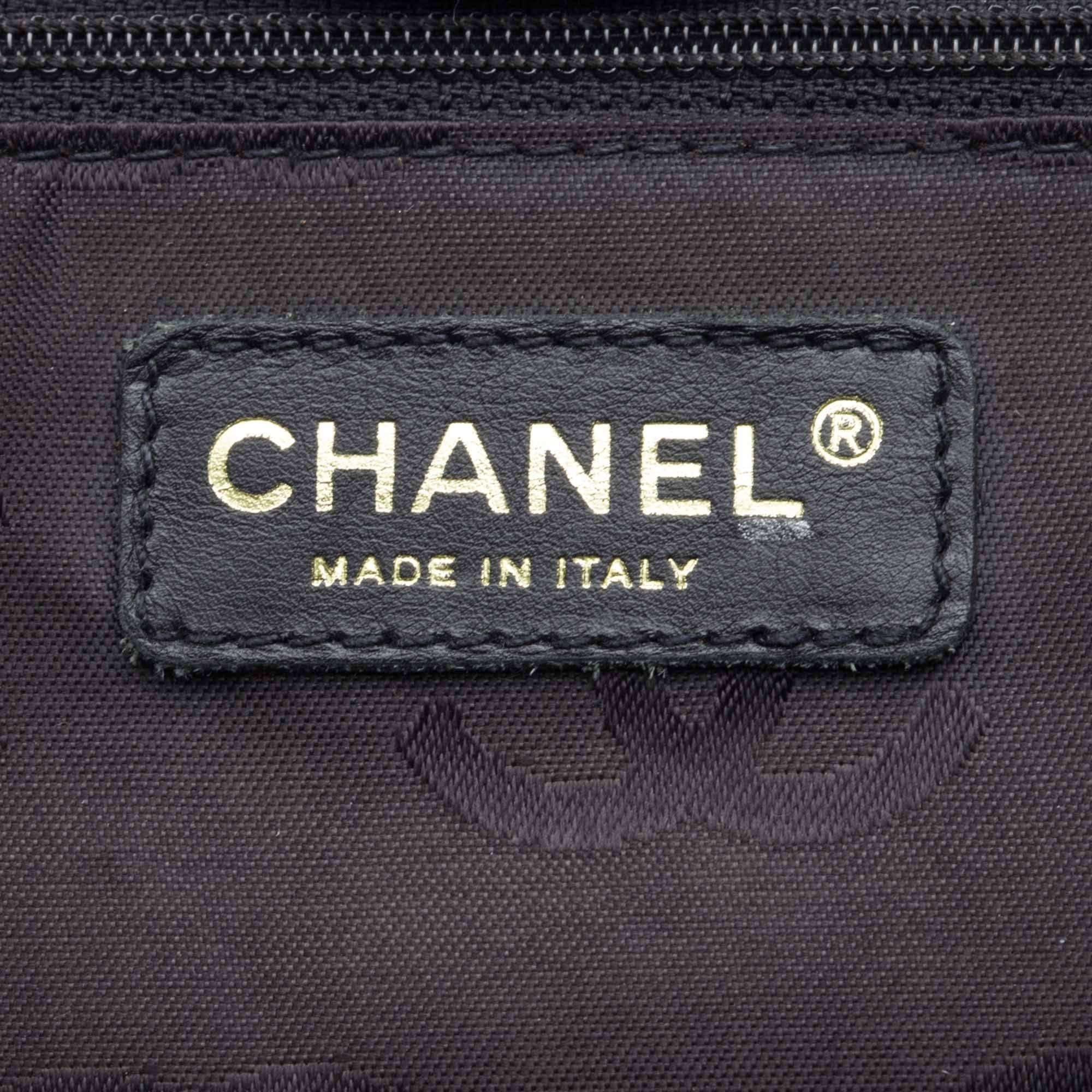 Chanel Charcoal Surpique Wool Shoulder Bag 1