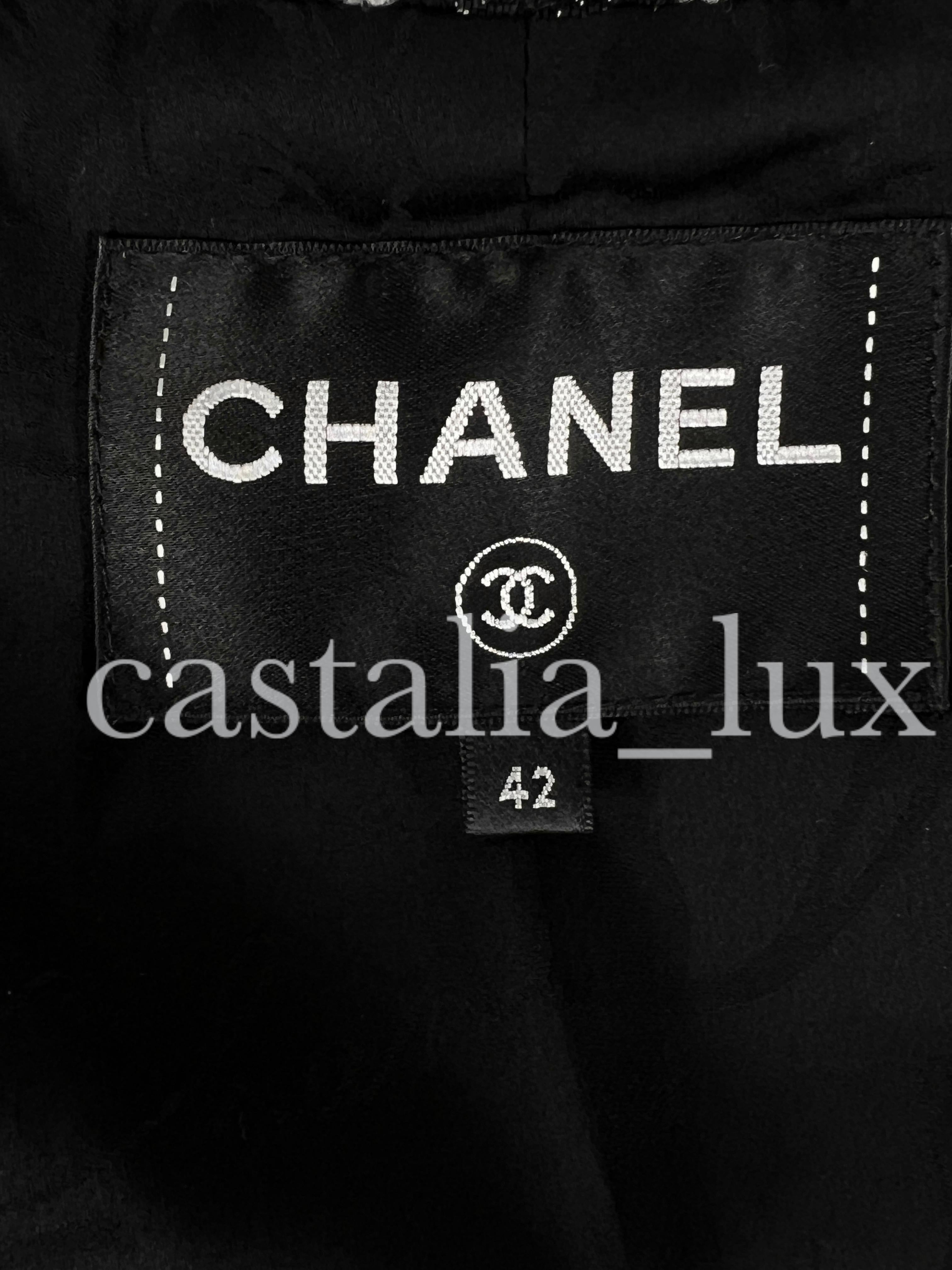 Chanel Charlotte Groeneveld New Black Lesage Tweed Jacket For Sale 9