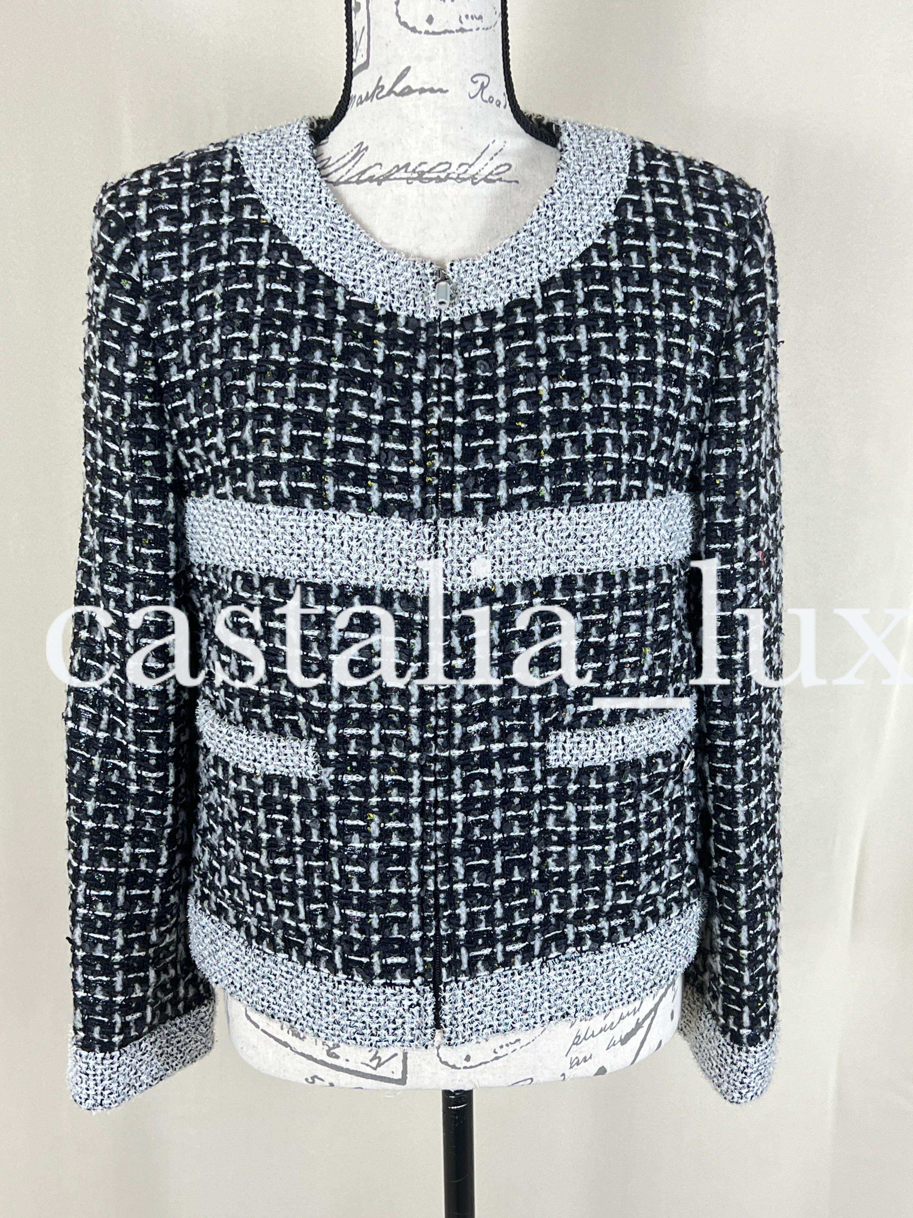 Chanel Charlotte Groeneveld New Black Lesage Tweed Jacket For Sale 2