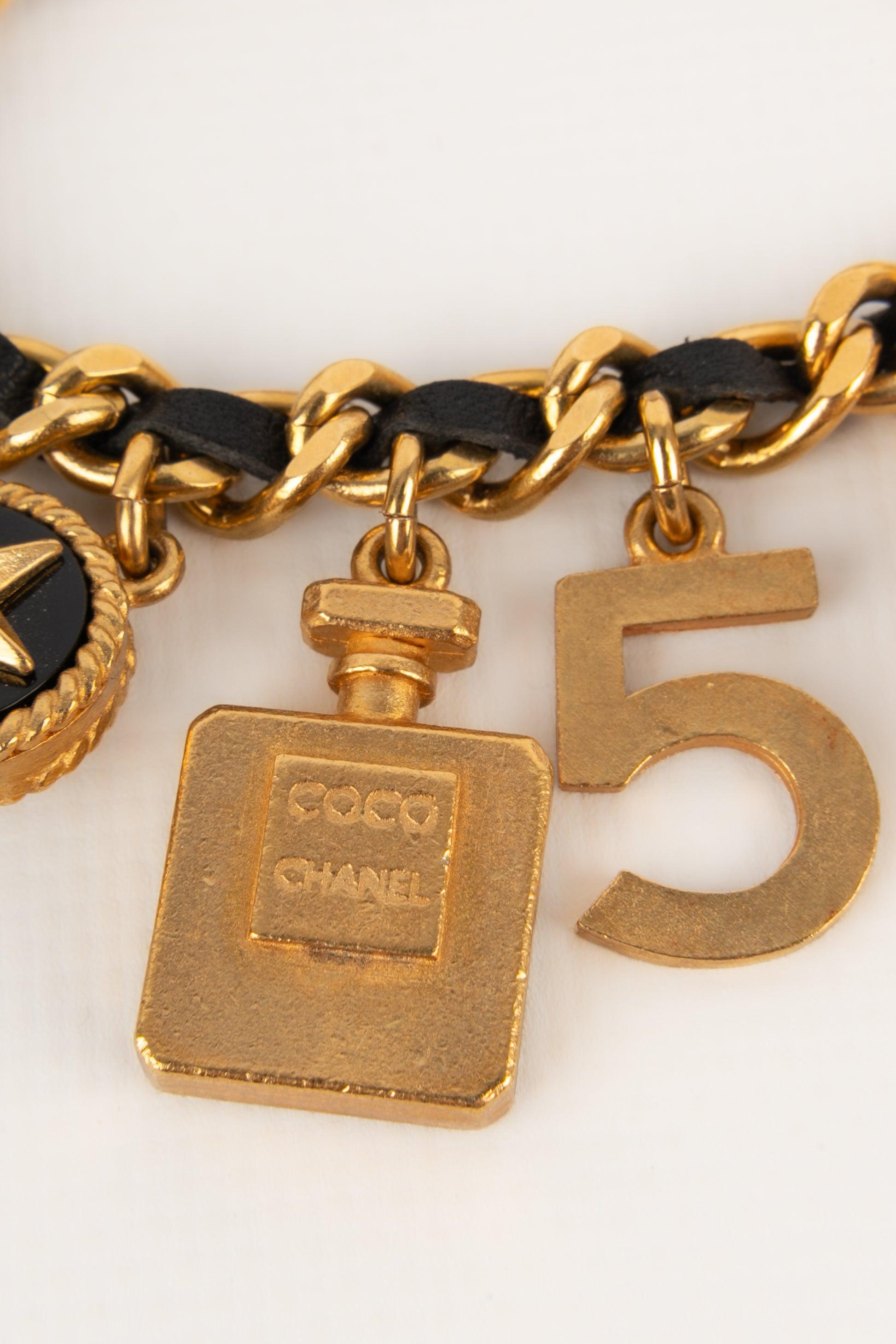 Chanel Charm Bracelet with Leather, 1993 For Sale 1