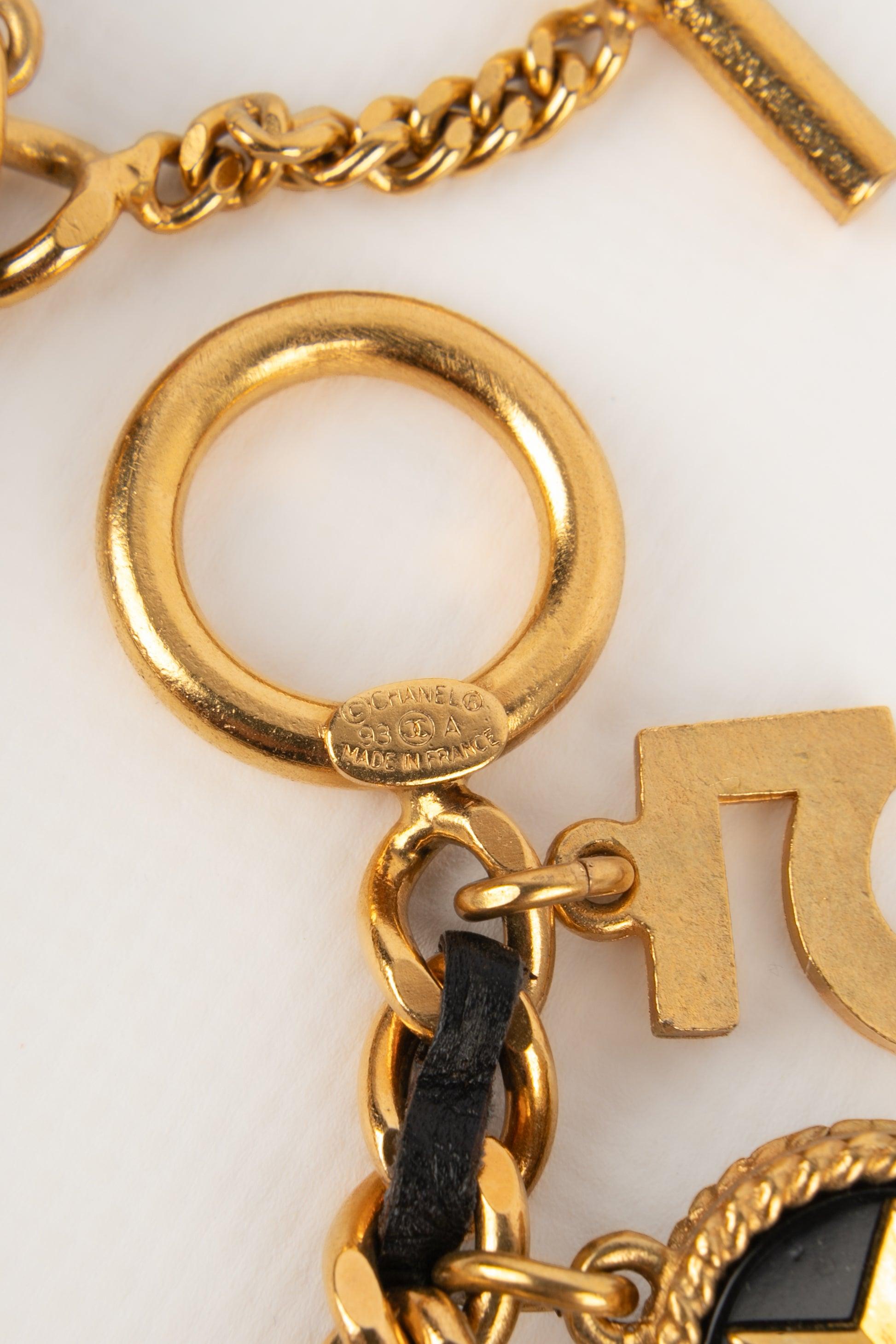 Chanel Charm Bracelet with Leather, 1993 For Sale 2
